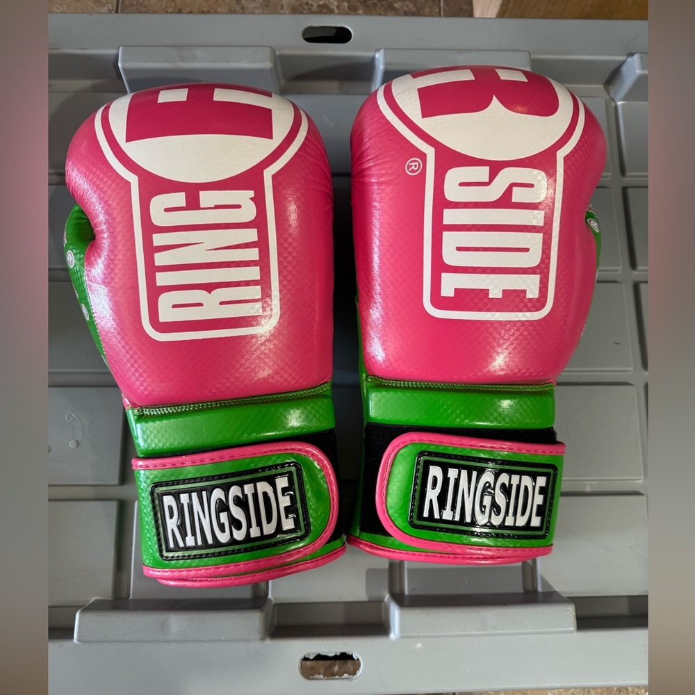 Ringside Pink & Green Boxing Gloves 16 Oz. Like new